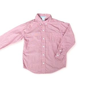 Janie and Jack Toddler Boys Holiday Red Cotton Button Up / Dress Shirt size 4